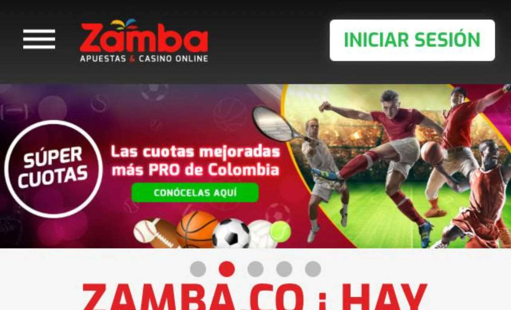 Zamba Colombia Abre la aplicación móvil