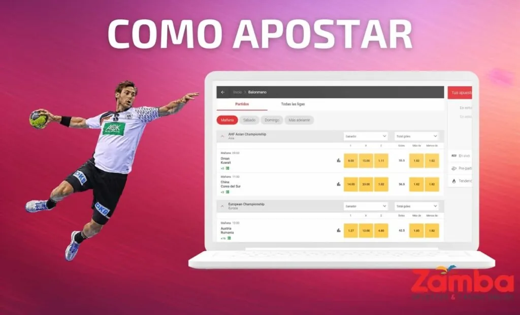 Zamba Colombia Cómo apostar al balonmano a través de la app