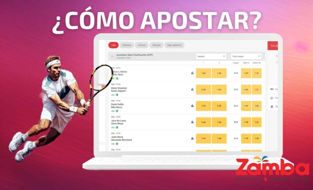 Zamba Colombia site Cómo apostar al tenis