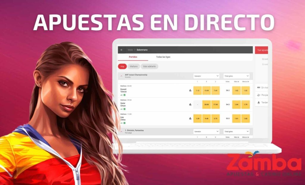 Zamba Colombia Cómo hacer apuestas en directo a través de App